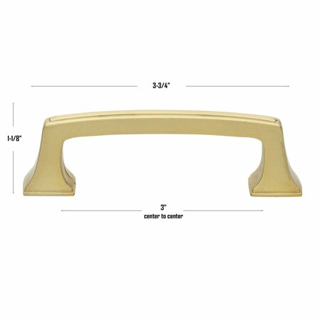 Gliderite Hardware 3 in. Center to Center Classic Base Pull Cabinet Hardware Handle - 87380-SG, 25PK 87380-SG-25